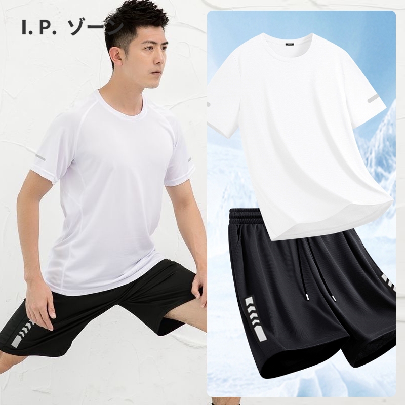 ชุดกีฬาขาสั้น เสื้อยืดแขนสั้น ระบายอากาศ แห้งเร็ว สำหรับวิ่งออกกำลังกาย ฝึกซ้อม