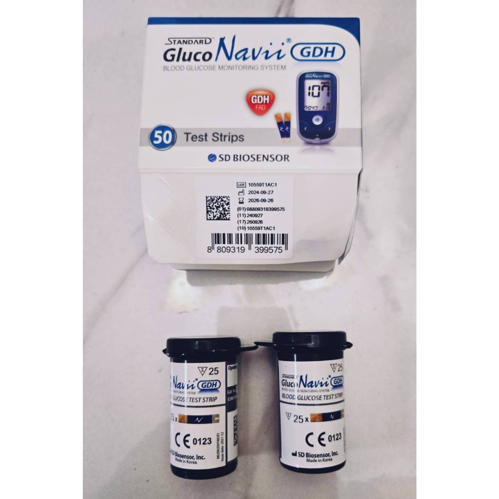 แผ่นตรวจน้ำตาล SDGluconavii 25-50แผ่นจากเกาหลีใต้