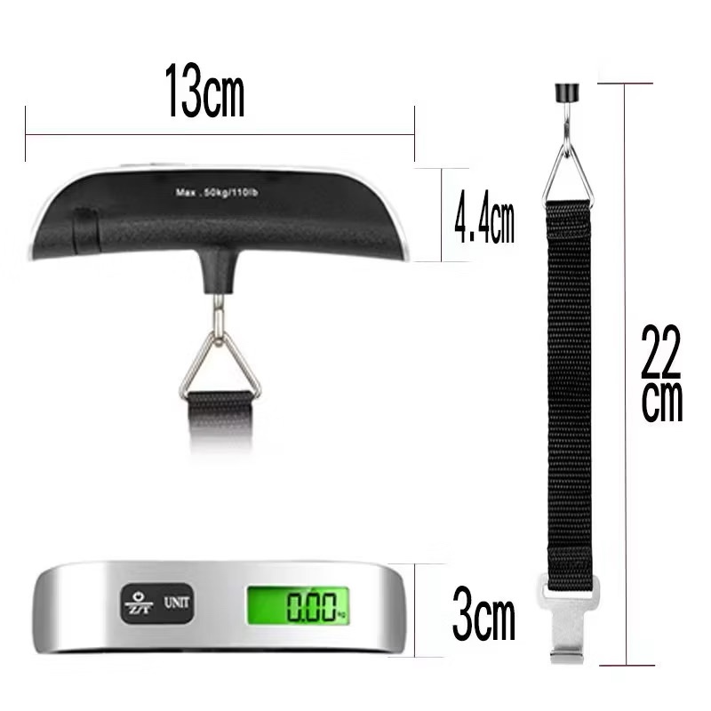 เครื่องชั่งกระเป๋า เครื่องชั่งน้ำหนักอิเล็กทรอนิกส์ดิจิตอล 50kg ชั่งกระเป๋า
