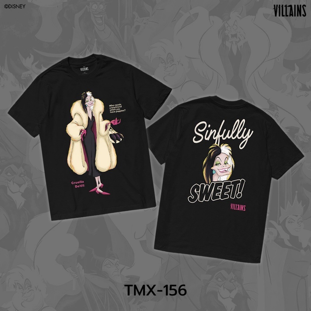 Power 7 Shop เสื้อยืดการ์ตูน "Cruella" ลิขสิทธิ์แท้ DISNEY (TMX-156)