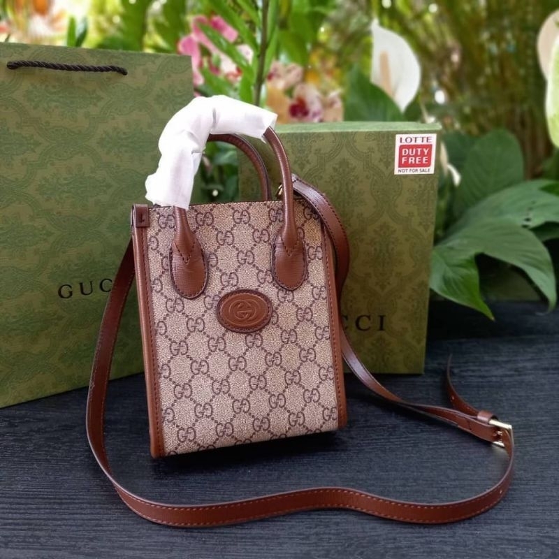 มือ1🌺🌺กระเป๋าสะพายข้าง​ ทรง​Tote​ Gucci​ (พร้อมกล่อง)​