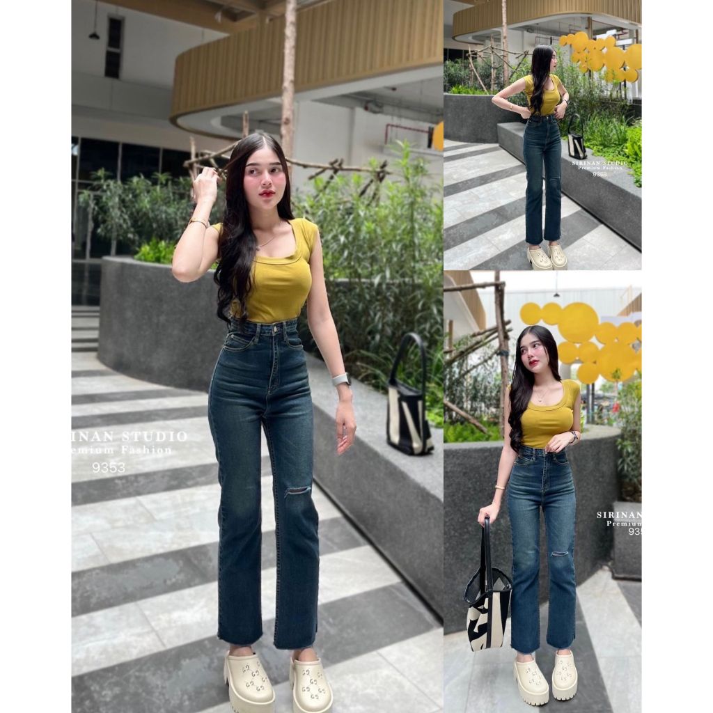 【SIRINAN STUDIO #SRN 9353】"JEANS"กางเกงยีนส์รุ่นใหม่เข้าแล้วค่ะ รุ่นนี้คือสวยยยสับ เห็นแล้วกรี๊ดจริงๆ กางเกงทรงขากระบอกก