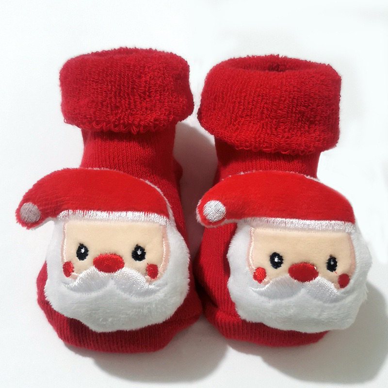 พร้อมส่งจากไทย ถุงเท้าซานตาครอส 3D ถุงเท้าเด็ก