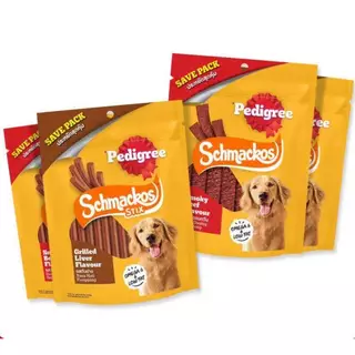 Pedigree Schmackos (Meat Jerky) ขนาด 300 กรัม เพดดิกรี ชแม้กโก้ (มีท เจอร์กี้) แบบแผ่น แบบแท่ง