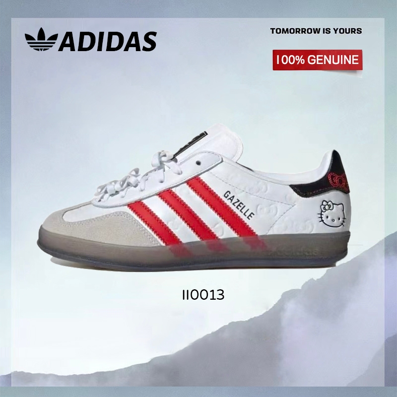 แท้100% รองเท้าบาสเกรองเท้า HELLO KITTY*ADIDAS GAZELLE INDOOR II0013 รองเท้าวิ่งผู้ชายและผู้หญิง