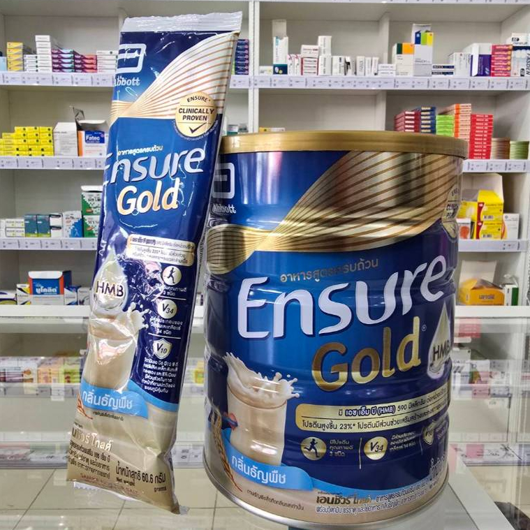 ของแท้100% Abbott Ensure Gold เอนชัวร์ โกลด์ อาหารสูตรครบถ้วน กลิ่นธัญพืช ขนาด 800 g. แถม 1ซองกลิ่นธ