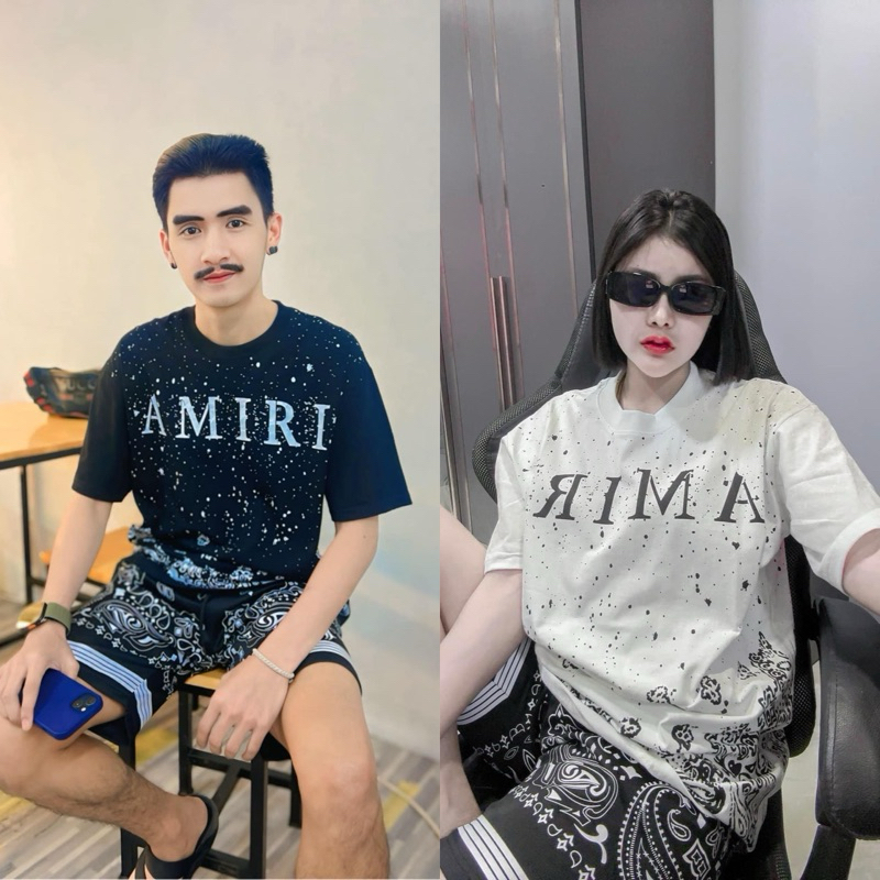 เสื้อยืดแขนสั้น Ami งานพิมพ์อักษร ผ้าคอตตอนนิ่ม ป้ายห้0ย