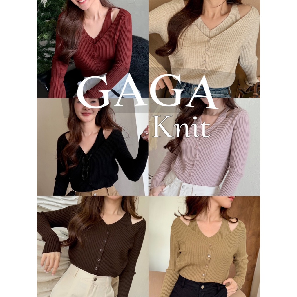 GAGA TOP เสื้อไหมพรมแขนยาว2ชั้น