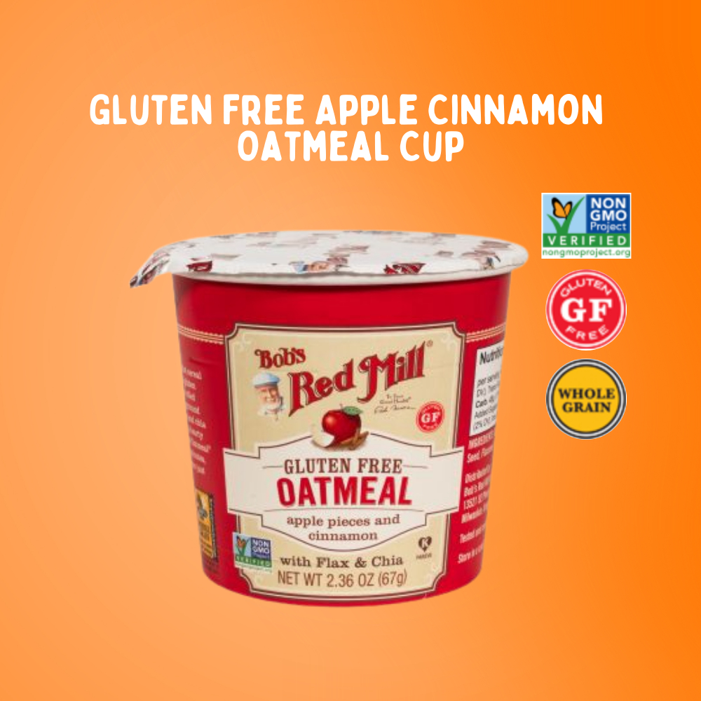 Bob's Red Mill Gluten Free Apple Cinnamon Oatmeal Cup | ถ้วยข้าวโอ๊ตแอปเปิ้ลอบเชยปราศจากกลูเตน67g | Sunshine Market