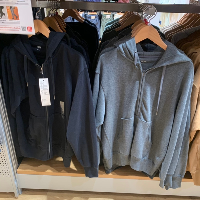 uniqlo 100%(ของผู้ชาย) S M L XL เสื้อฮู้ดแบบมีซิป ผ้าหนา กันหนาว สีสวย ของแท้💯💯จากช็อปโดยตรง