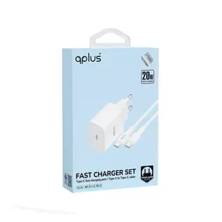 อะแดปเตอร์ QPLUS Wall Charger 1 USB-C 20W พร้อมสายชาร์จ USB-C to USB-C 1 เมตร by Studio7