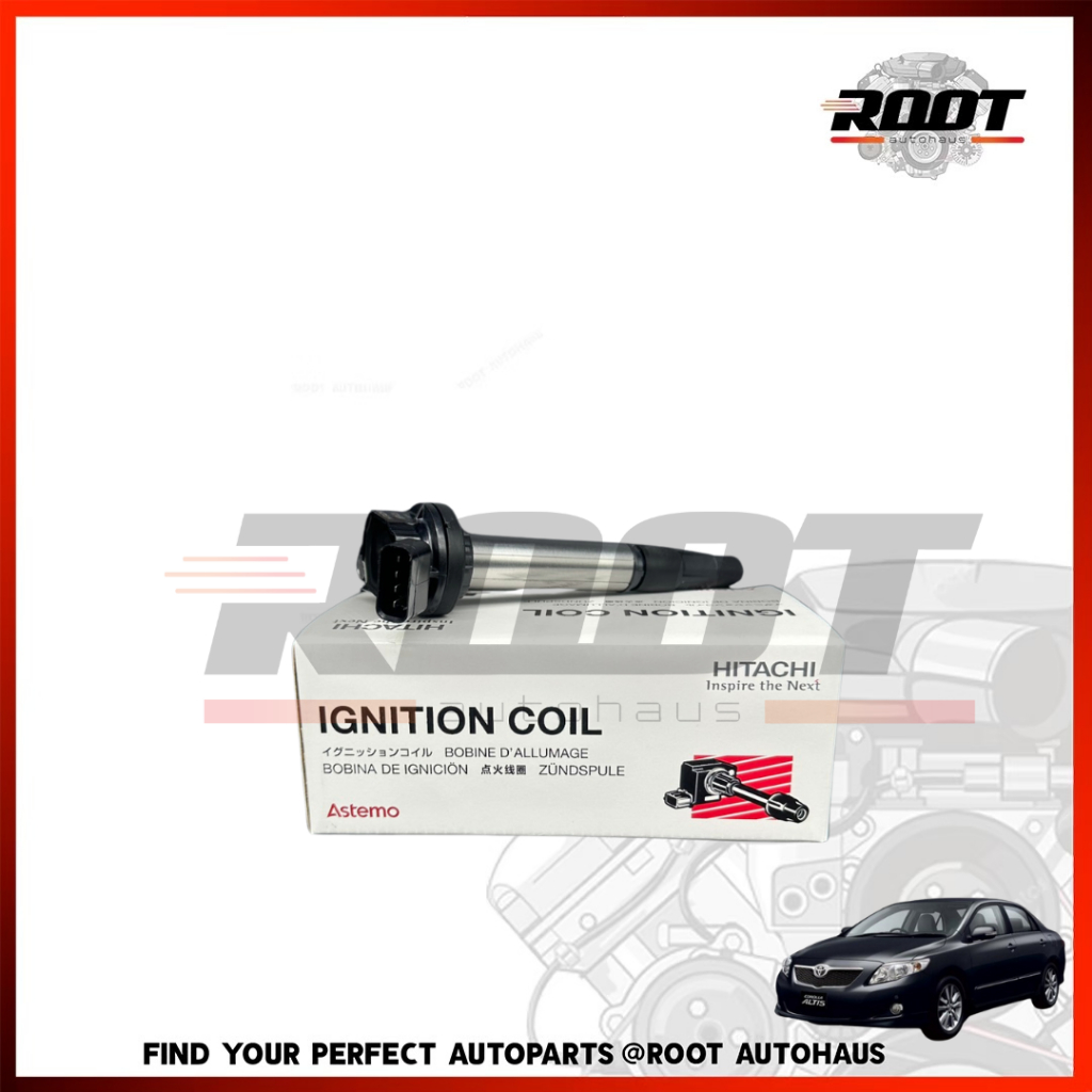 HITACHI คอยล์จุดระเบิด TOYOTA ALTIS ปี 09 ขึ้น 1ZR 2ZR เบอร์ ICHT9T14
