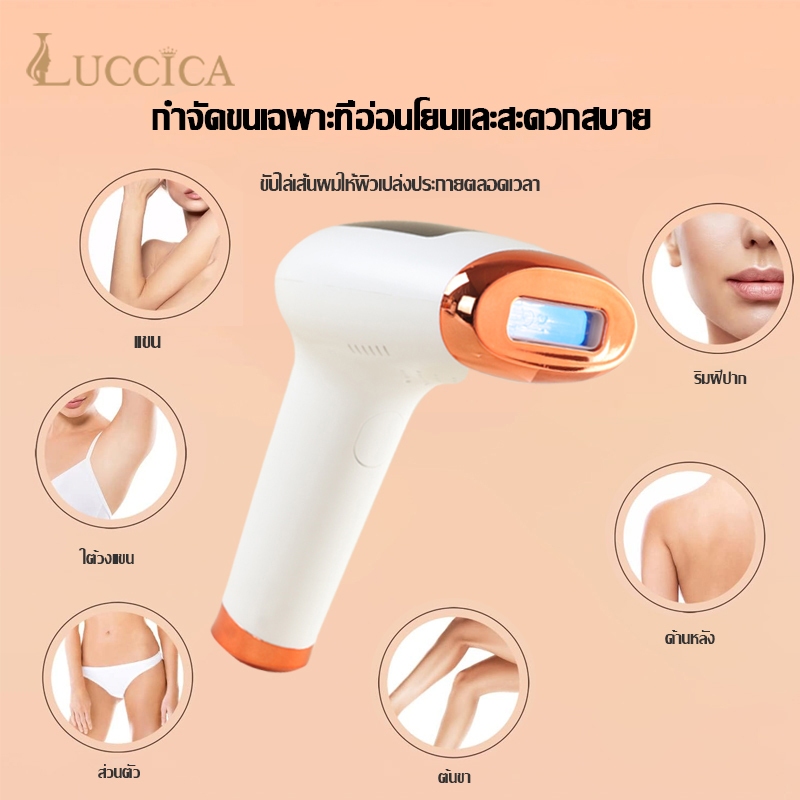Luccica-IPLเลเซอร์กำจัดขนแท้  เครื่องเลเซอร์กําจัดขนถาวร+กระตุ้นคอลลาเจน ริ้วรอย อุปกรณ์กำจัดขนจุดเย