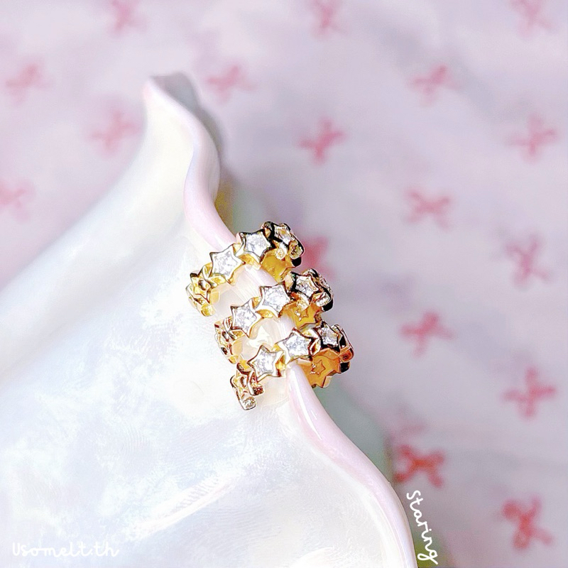 USM - Staring Earrings | ต่างหูแบบห่วงเกี่ยวหูด้านบน รูปดาวตกแต่งเพชร