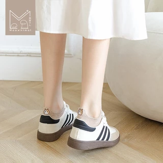ถุงเท้าข้อสั้นลายแมว น่ารัก มินิมอล สีเอิร์ธโทน size 35-40 มีให้เลือก 10 สี [Meawnimal]