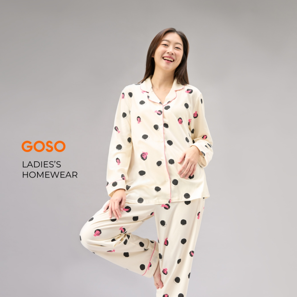 GOSO Homewear (Polkadot Rabbit) White ลวดลายน่ารักสดใส ให้สัมผัสนุ่มละมุน ช่วยให้คุณหลับสนิทตลอดคืน