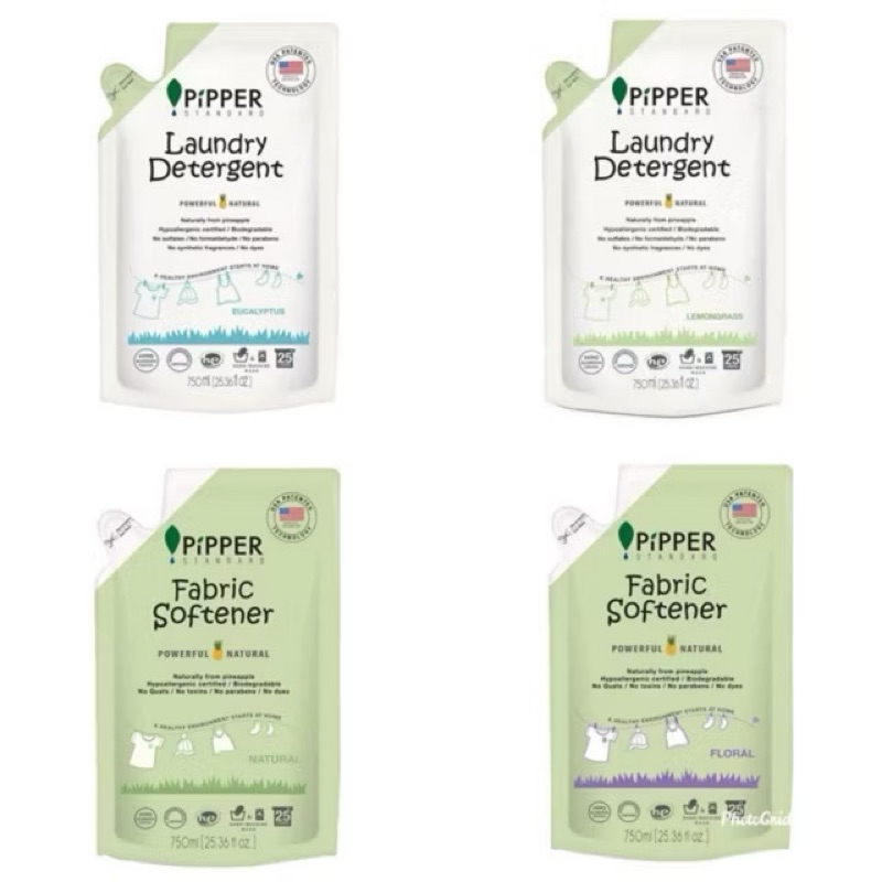 PiPPER [ผลิตภัณฑ์ซักผ้า-ปรับผ้านุ่ม PiPPER STANDARD (Refil) ขนาด 750 มล.