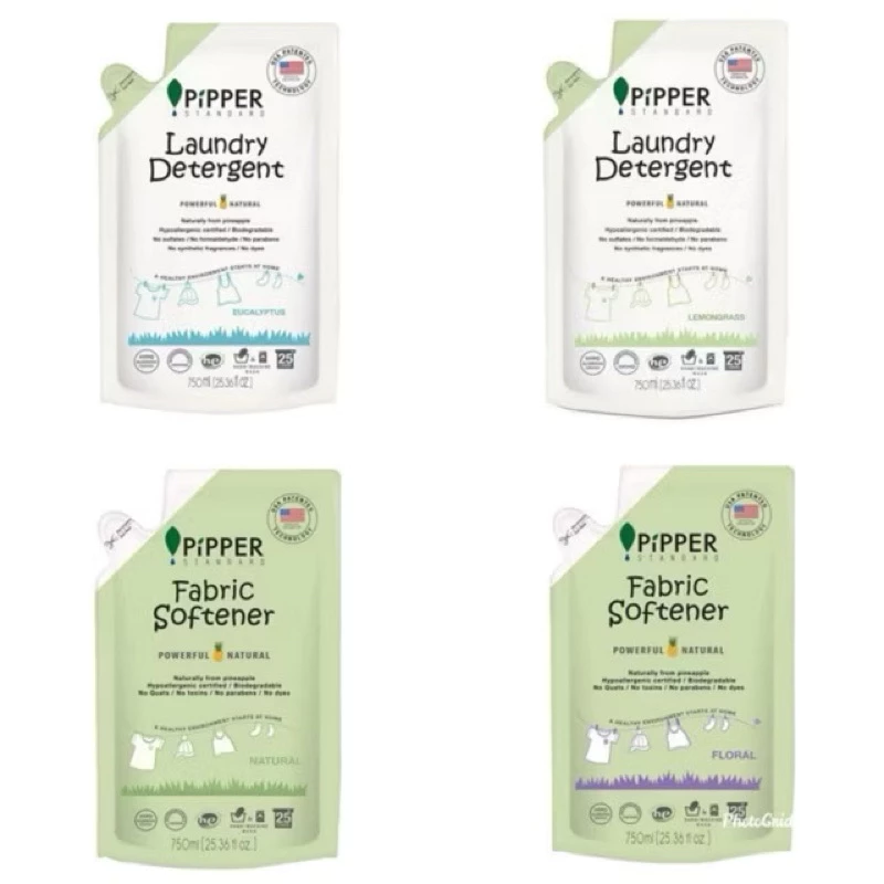 PiPPER [ผลิตภัณฑ์ซักผ้า-ปรับผ้านุ่ม PiPPER STANDARD (Refil) ขนาด 750 มล.