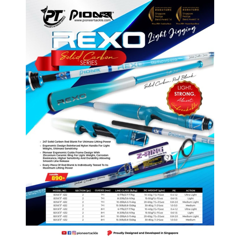 PIONEER REXO Light Jigging 2024 คันไลท์จิ๊ก รุ่นใหม่