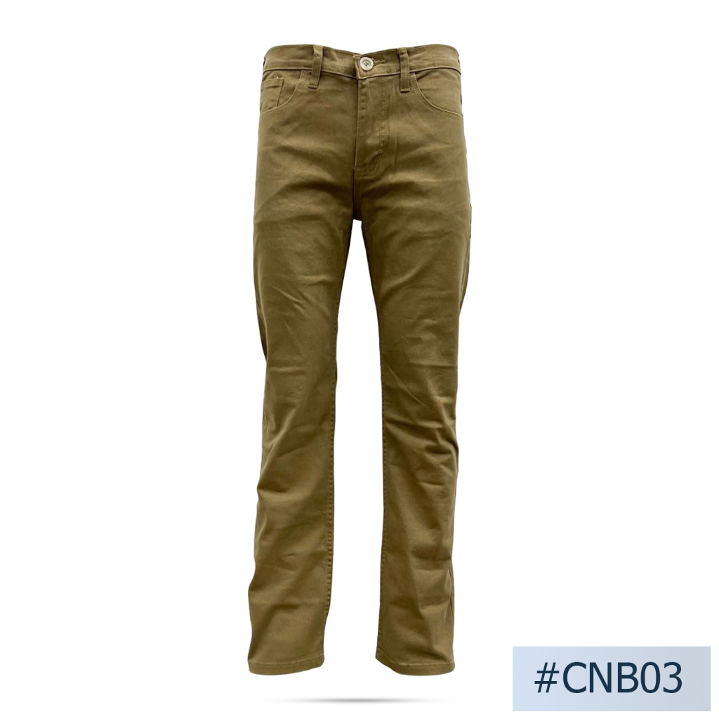 Niyom jeans รุ่น CNB03 กางเกงขายาวชิโนผู้ชาย สีน้ำตาล ผ้ายืด