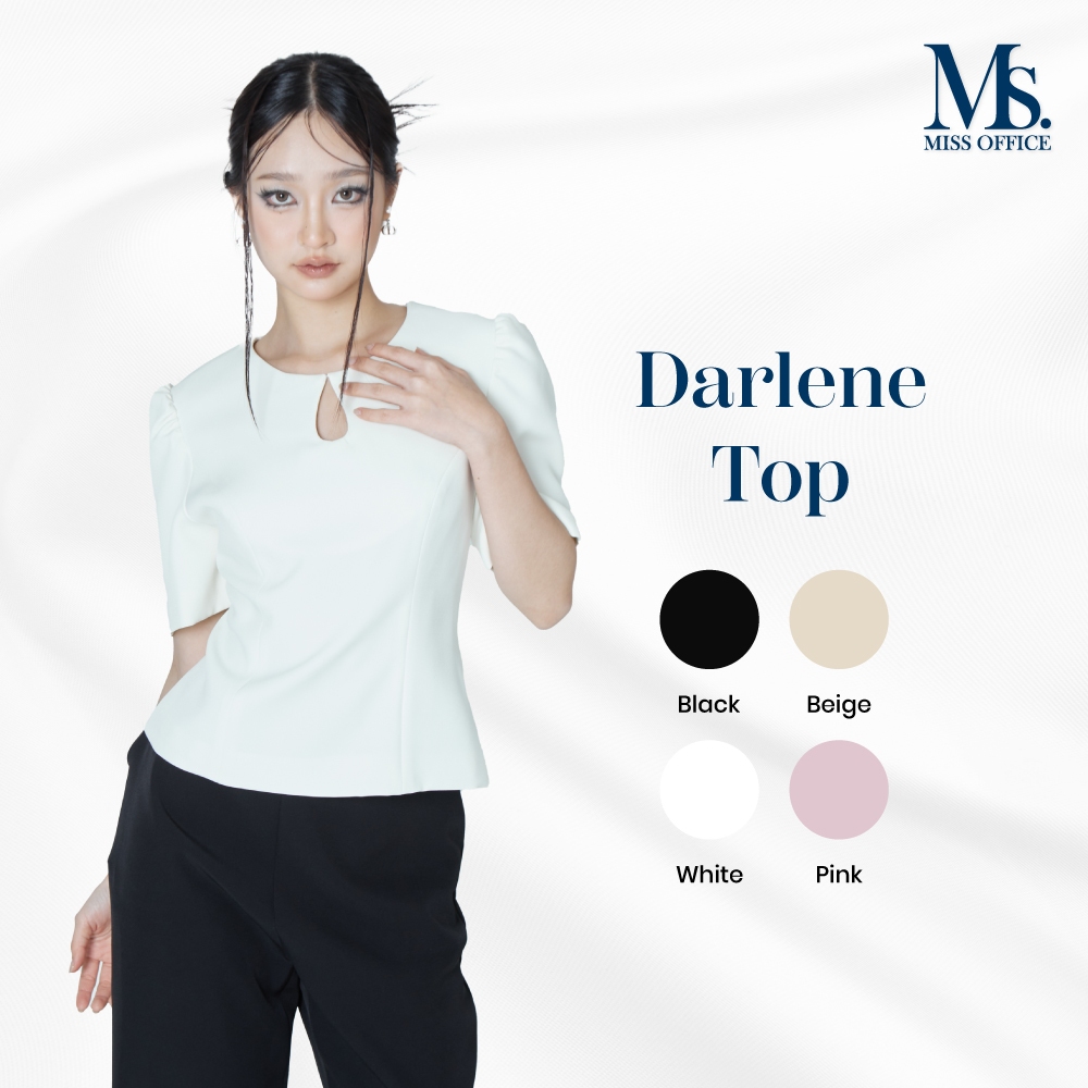 Miss Office เสื้อแขนพองคอหยดน้ำ (MT-312)