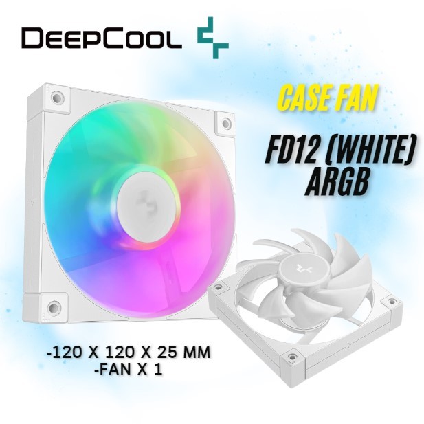 DEEPCOOL CASE FAN (พัดลมเคส)  FD12 ARGB WH (WHITE)