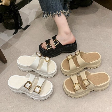 SHO-ATR รองเท้าแตะ EVA แบบสวมน่ารัก สไตล์เกาหลี เบาใส่สบายพื้นนิ่ม รองเท้าแบบสวมสีพื้น