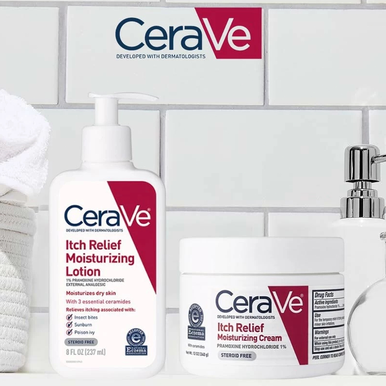 CeraVe Itch Relief Moisturizing Lotion 237ml，Cream 340g โลชั่นบํารุงผิวแพ้ง่าย