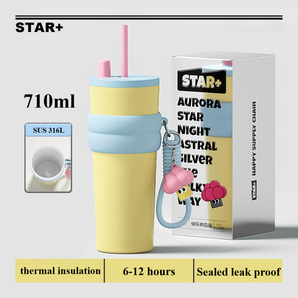 COZluvแก้วน้ำเก็บอุณหภูมิ ความจุ 710ml (ของแท้) ที่จับซิลิโคน วัสดุสแตนเลส316