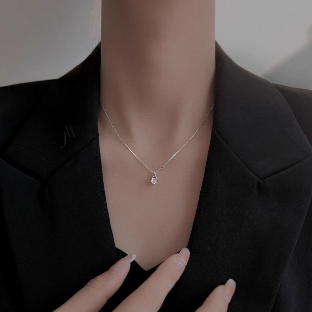 OUTLETS ล้างสต็อกจากโรงงานตรง สร้อย Diamond Drop ของขวัญให้แฟน สร้อยคอเพชร Valentine ของขวัญ ราคา ถูกที่สุด ดีลบีเคเค แกลเลอรีภาพที่ 7