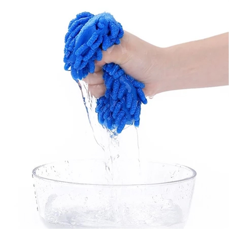 HEXMA  ถุงมือล้างรถไมโครไฟเบอร์ตัวหนอน เช็ดรถ ถุงมือล้างจาน car wash gloves - รูปที่ 3