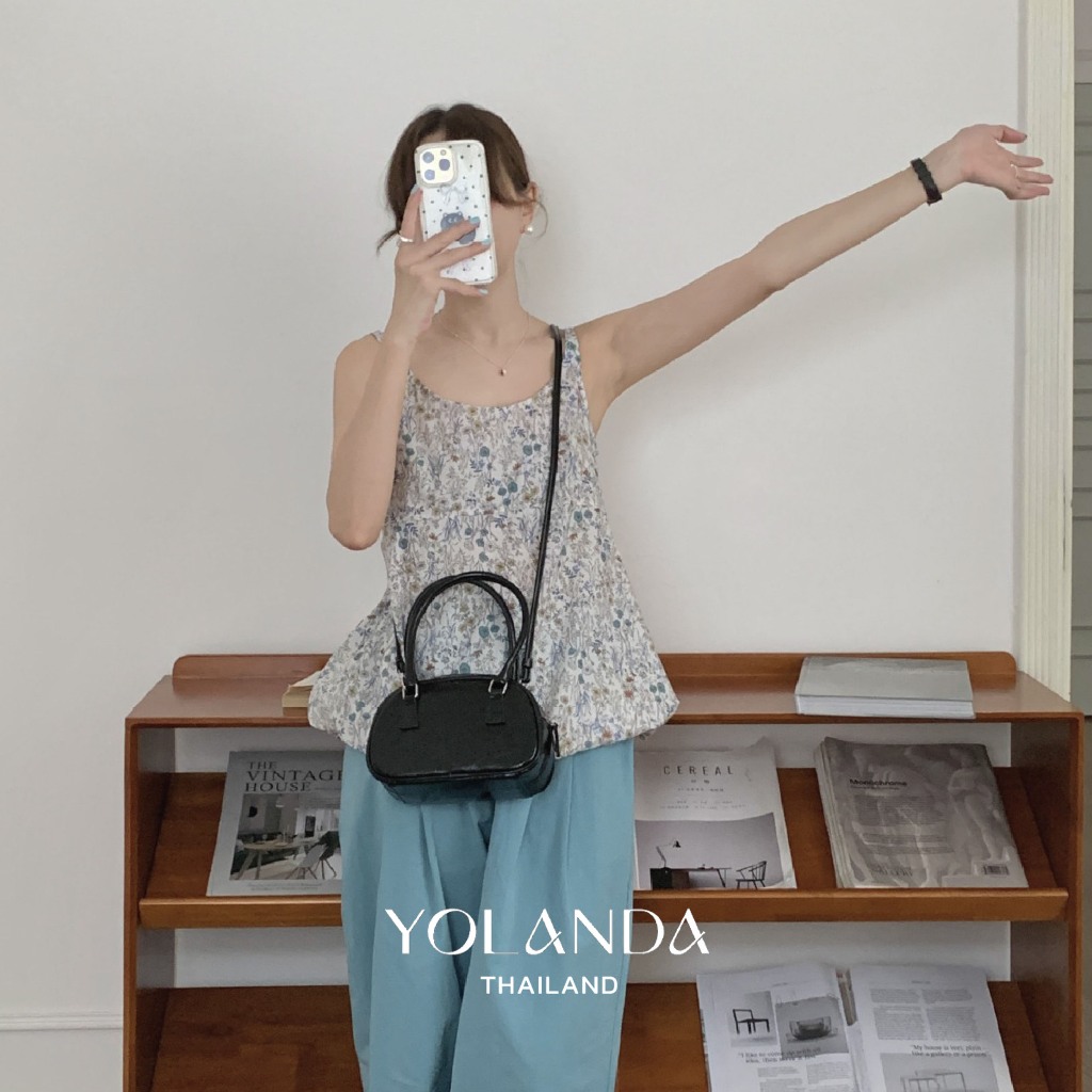 Yolanda กระเป๋าสะพาย กระเป๋าถือ สำหรับผู้หญิง สีพื้น สไตล์เรียบ FF1607