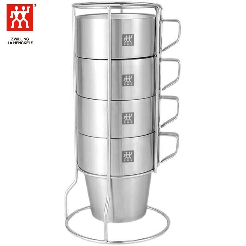 Zwilling 304 stainless steel double cups insulated cups coffee cups with handles water cups milk tea