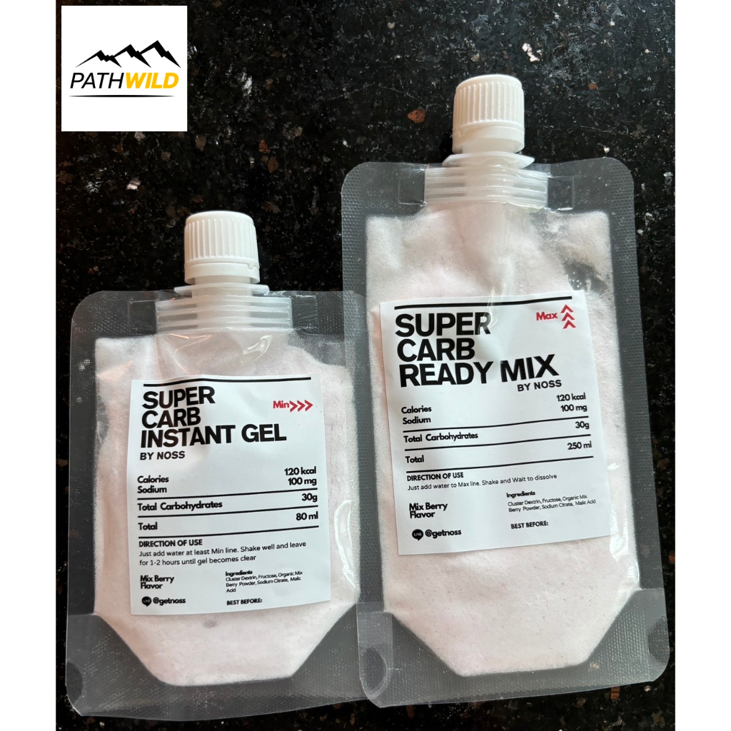 SUPER CARB DRINK READY MIX by NOSS ผงชงคาร์โบไฮเดรตให้พลังงานสำหรับนักกีฬา ใช้ดื่มระหว่างออกกำลัง ขนาดพกพา