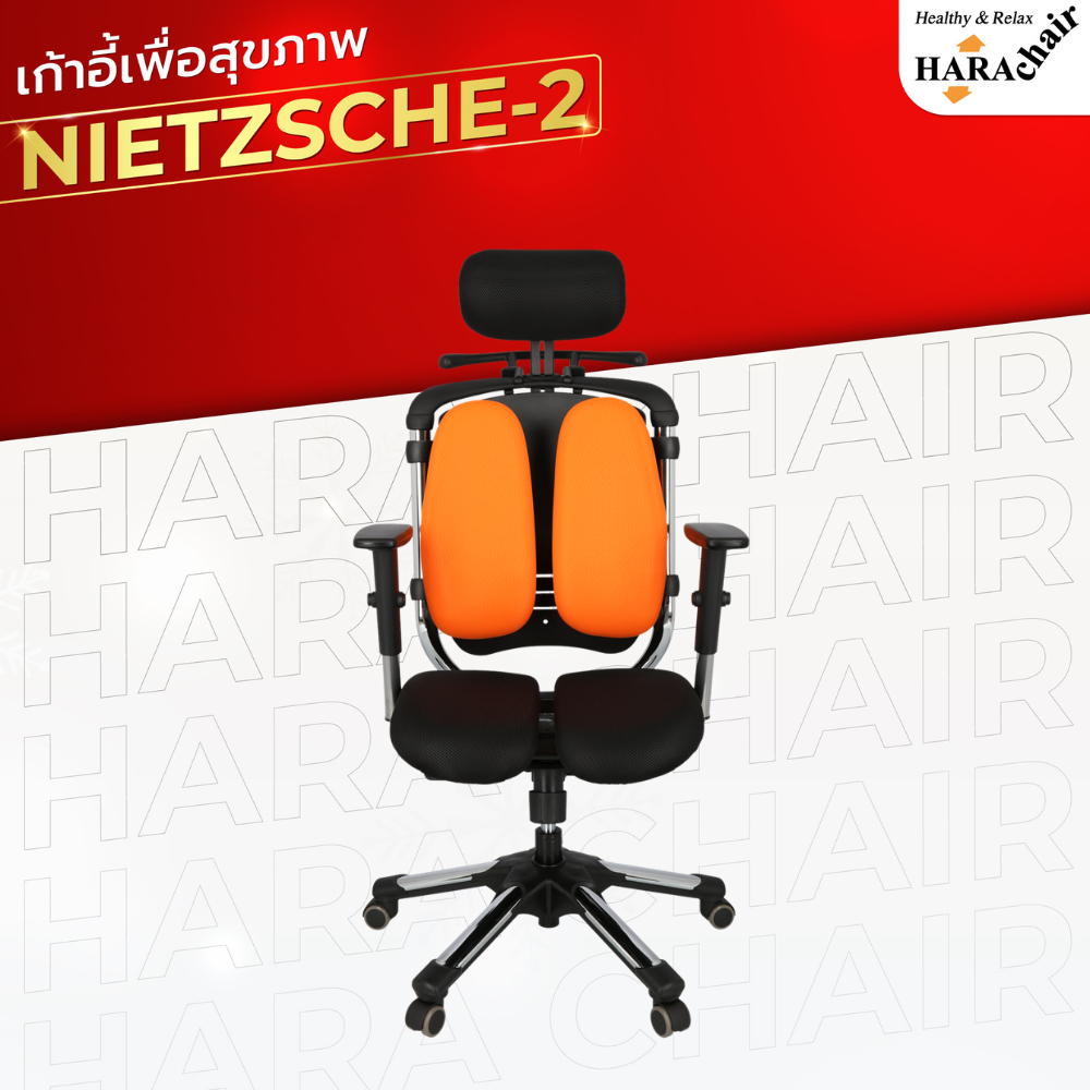 [ส่งฟรี] HARA CHAIR เก้าอี้สำนักงานเพื่อสุขภาพ รุ่น NIETZSCHE 2  W65xD50xH110-130 cm.