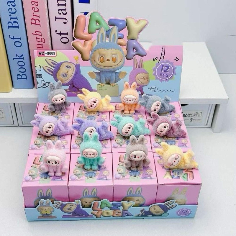 ยกบล็อก12 ชิ้น กล่องสุ่มลาบูบู้จิ๋ว ลาบูบูจิ๋วกำมะหยี่