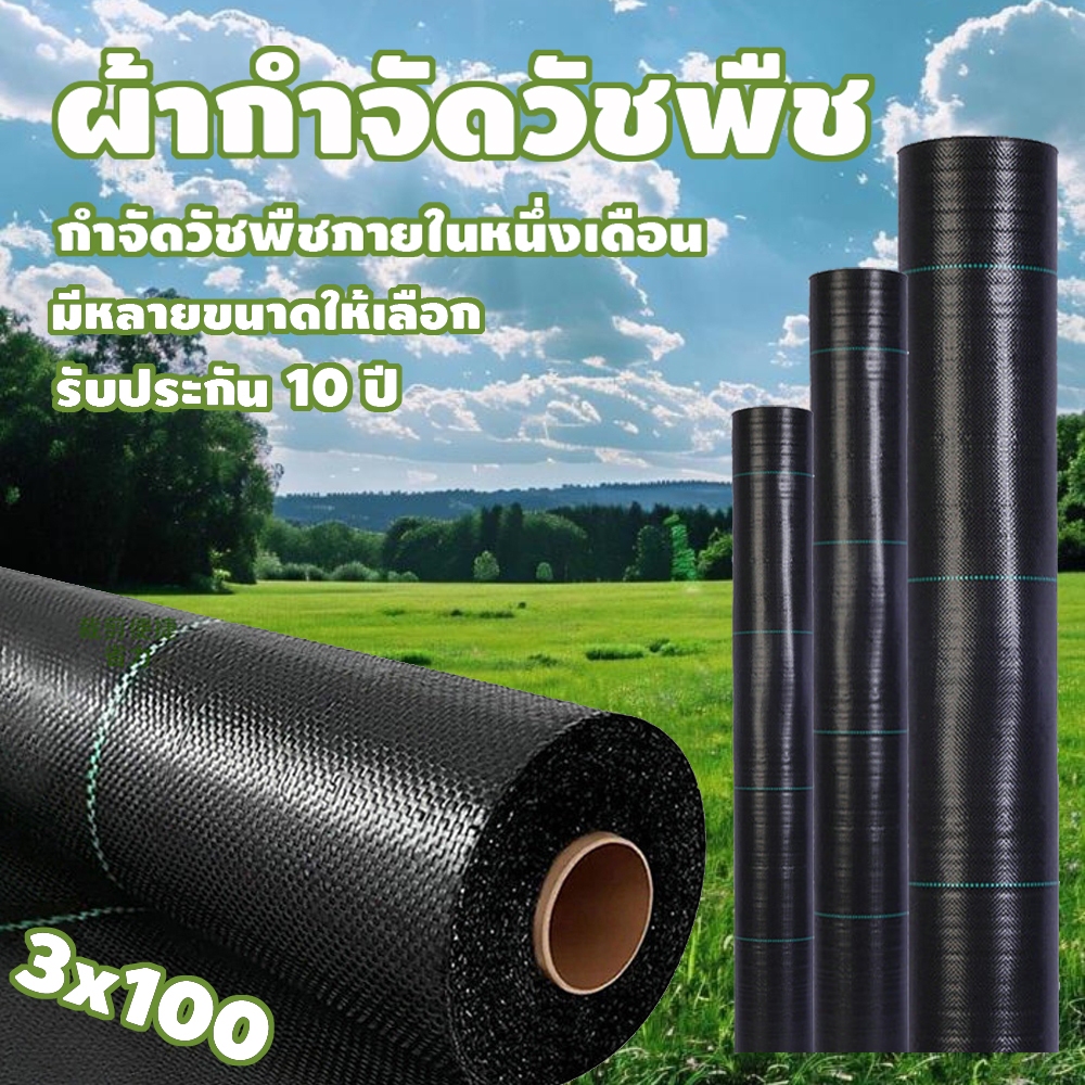 พลาสติกคลุมวัชพืช ผ้าคลุมหญ้า ผ่านการทดลองใช้งานจริง ฆ่าหญ้า1x5 1x20 2x50 1x100 2x100 3x100 กำจัดหญ้า พลาสติกคลุมดิน
