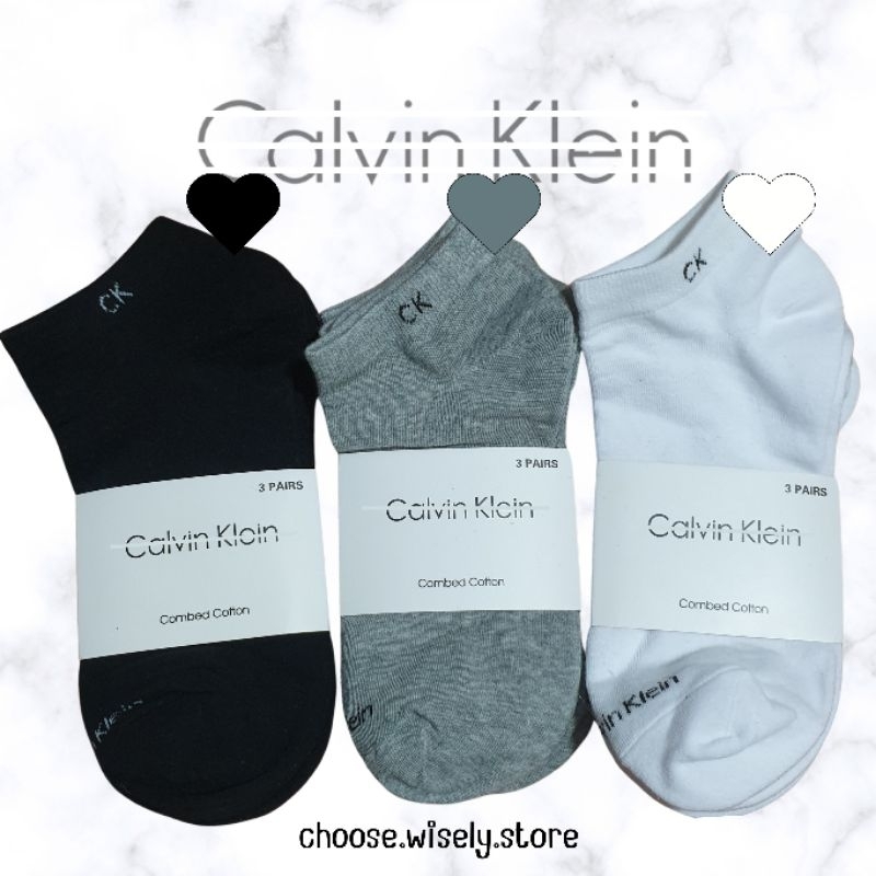 พร้อมส่ง ถุงเท้า Calvin Klein ลาย CK เกรด Outlet Size US 7-12