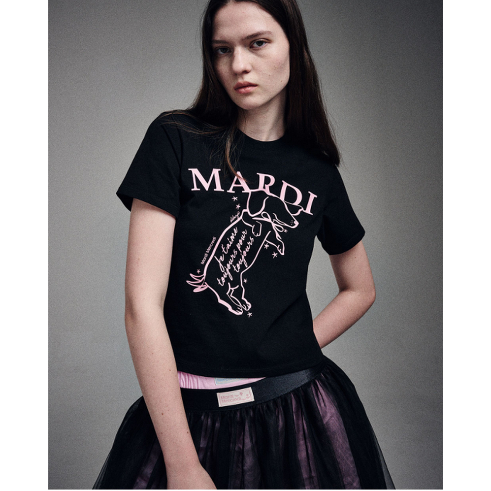 [จัดส่งภายใน 24 ชั่วโมง] Mardi Mercredi SLIM TSHIRT SWING THE TAIL DDANJI นำเข้าจากเกาหลี ของแท้