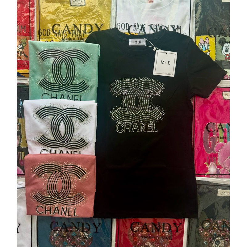 เสื้อยืดพิมพ์ลายผ้าเทพผ้ายูนิโคล่ งานสกรีนลายป้ายME เสื้อยืดแฟชั่น
