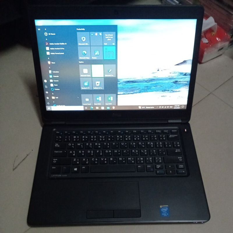 ,มือ2โน้ตบุ๊ค Dell i5 gen5,Notebook Dell Latitude 5450  win10(แบตได้ 2ชม) Core i5 CPU2.3 GHz ,Hdd sa