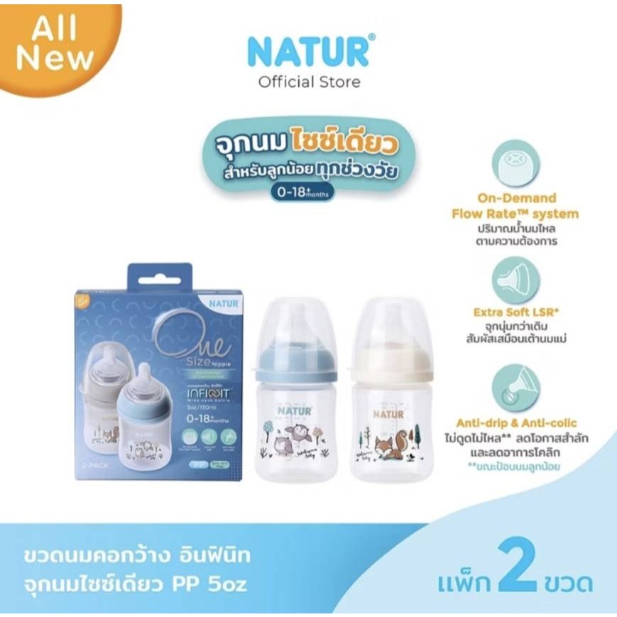 NATUR INFINIT ขวดนมอินฟินิท PP แพ็ก 2
