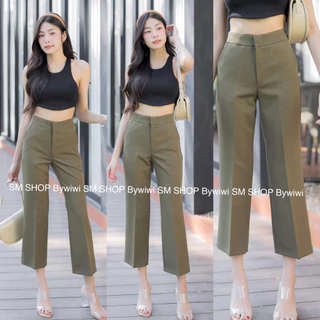 กางเกงขากระดิ่งน้อย ตะขอหน้า ผ้าไอวี่ ผ้าเปเป้ S - 2XL ป้าย SMSHOP พร้อมส่ง