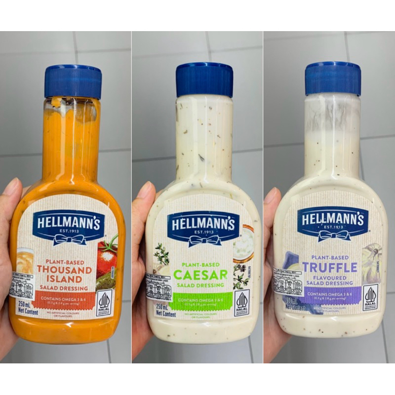 Hellmann’s Salad Dressing น้ำสลัด Thousand Island Caesar Truffle เทาซันไอร์แลนด์ ซีซ่าร์ ทรัฟเฟิล 250ml