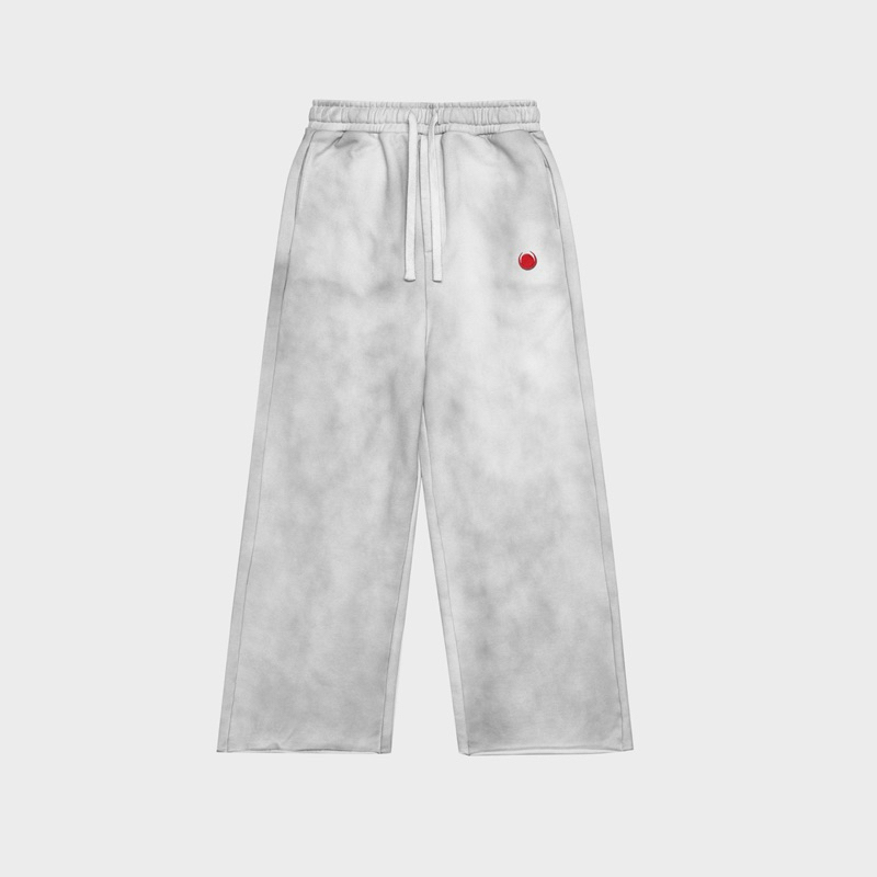 ‘New Moon’ Wide leg White Cement Sweat pants