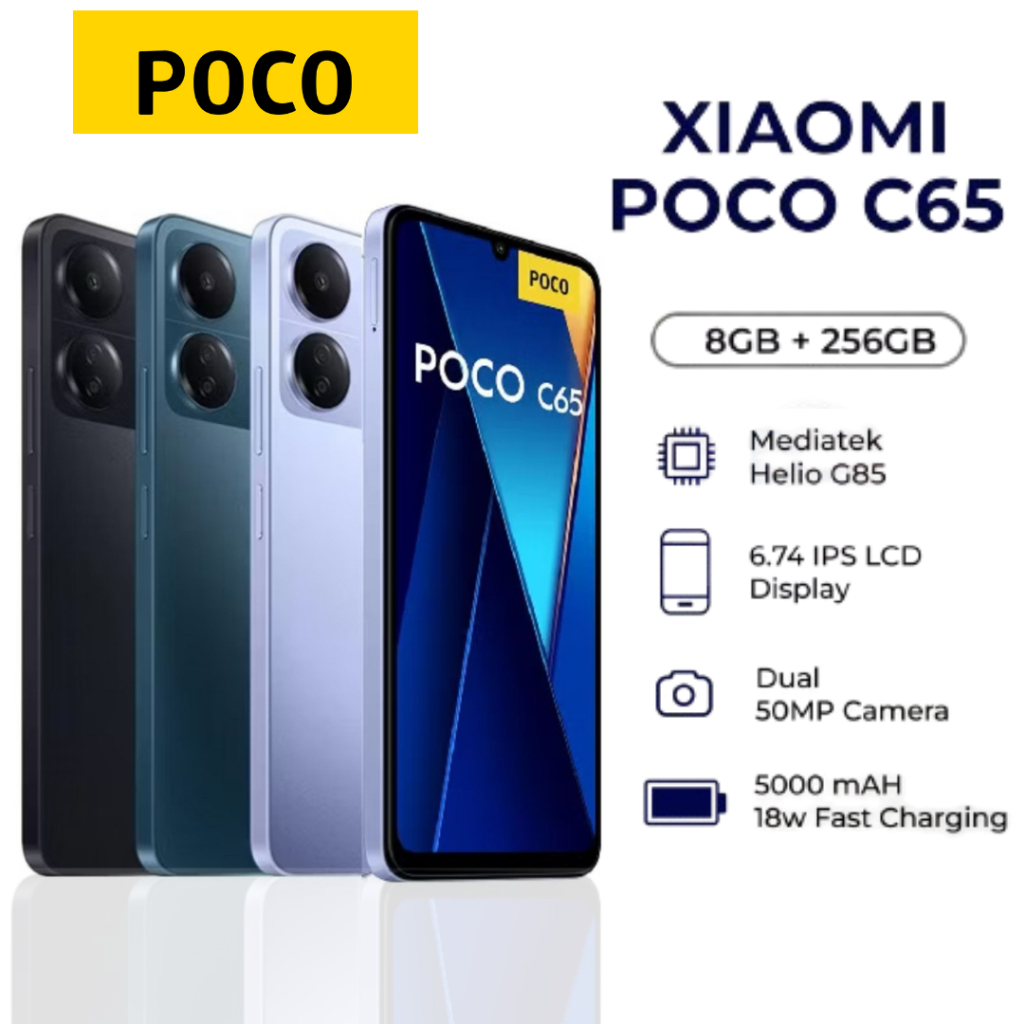 [NEWพร้อมส่ง] POCO C65 / POCO C75 8GB+256GB ชิปเซ็ตทรงพลัง MediaTek Helio G85 กล้อง AI 3 ตัว 50MP