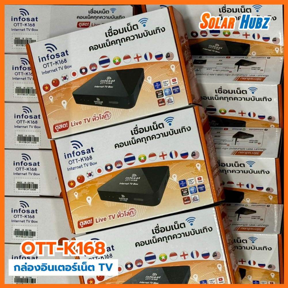 กล่อง TV อินเตอร์เน็ต ฟรีไม่มีรายเดือน กล่อง OTT-K168 ของ INFOSAT