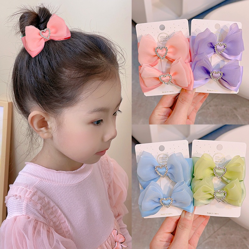 🎀2ชิ้นโปร! กิ๊บโบว์หัวใจ3มิติสไตล์เกาหลี สำหรับเด็ก+ผู้ใหญ่ 👧🏻4สี ส่งพรุ่งนี้ 💝ใช้ได้โรงเรียน-งานเลี้ยง