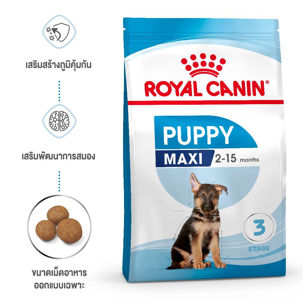 ROYAL CANIN MAXI PUPPY ลูกสุนัขอายุ 2ถึง15 เดือน พันธ์ใหญ่ 26 44 kg. 4 กิโลกรัม{อาหารสุนัขเม็ด} - รูปที่ 2