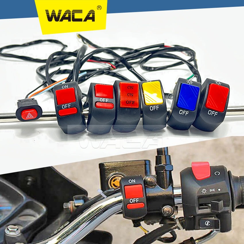 WACA สวิทซ์มอเตอร์ไซค์ ออฟรัน สวิทซ์ OFF RUN เปิด-ปิด สวิสท์ไฟผ่าหมาก สาย 2เส้น, 3เส้น (1ชิ้น) ไฟ LED รุ่นS92 S93 193 SA